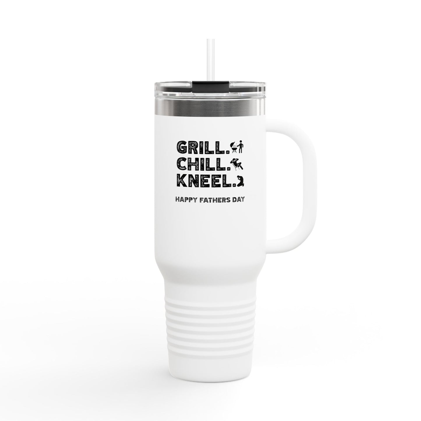 Grill. Chill. Kneel. Insulated Travel Mug for Men, Perfect Gift for BBQ Lovers, Father's Day Essentials, Outdoor Adventure Companion, Stainless Steel [...]