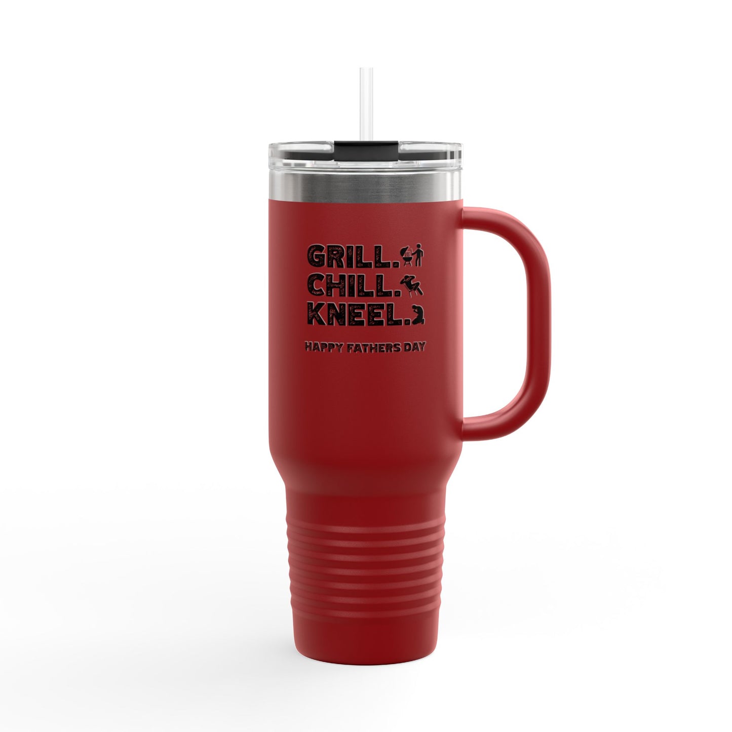 Grill. Chill. Kneel. Insulated Travel Mug for Men, Perfect Gift for BBQ Lovers, Father's Day Essentials, Outdoor Adventure Companion, Stainless Steel [...]