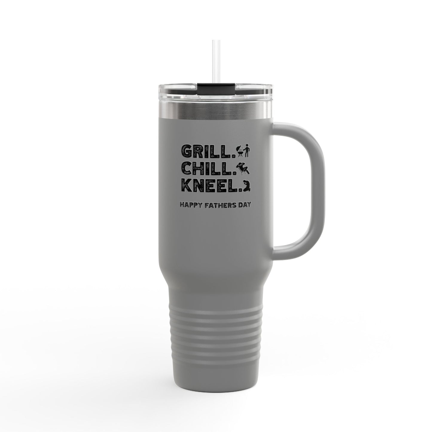 Grill. Chill. Kneel. Insulated Travel Mug for Men, Perfect Gift for BBQ Lovers, Father's Day Essentials, Outdoor Adventure Companion, Stainless Steel [...]